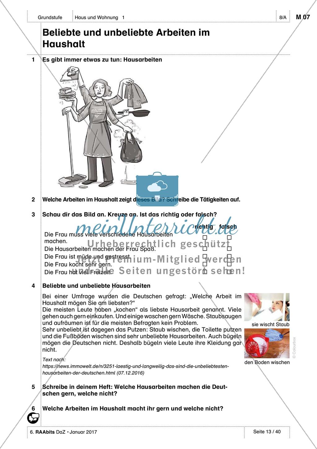 Haus und Wohnung - Anwenden und Üben des Wortschatzes Preview 1