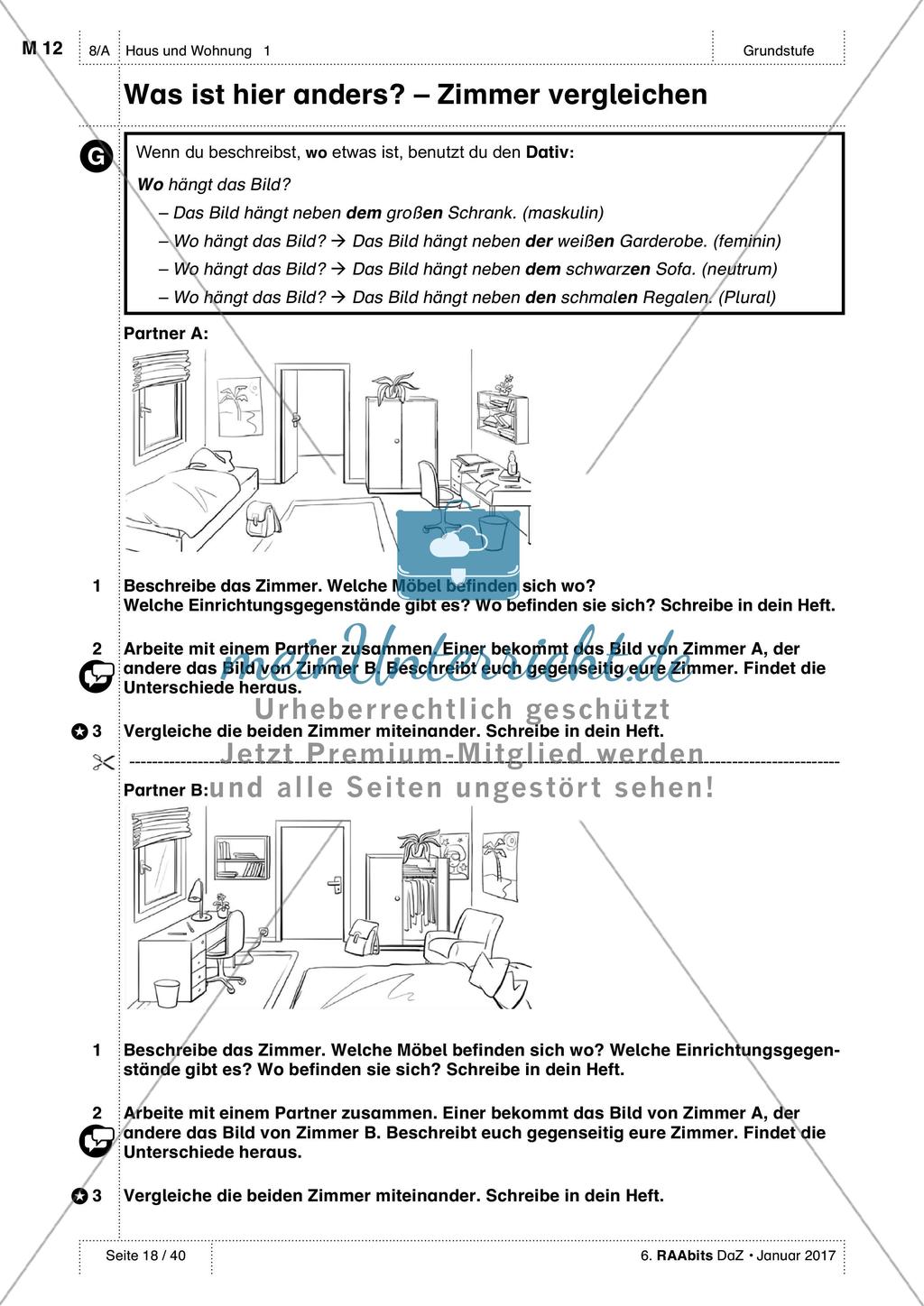 Haus und Wohnung - Anwenden und Üben des Wortschatzes Preview 6