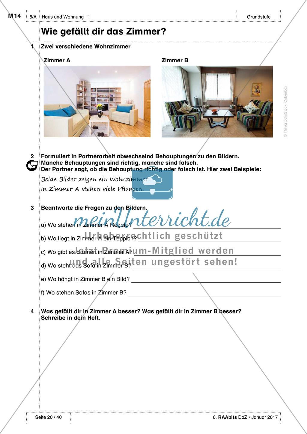 Haus und Wohnung - Anwenden und Üben des Wortschatzes Preview 8