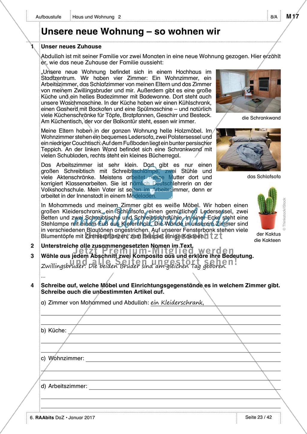 Unser neues Zuhause - Üben und Anwenden des Wortschatzes Preview 10