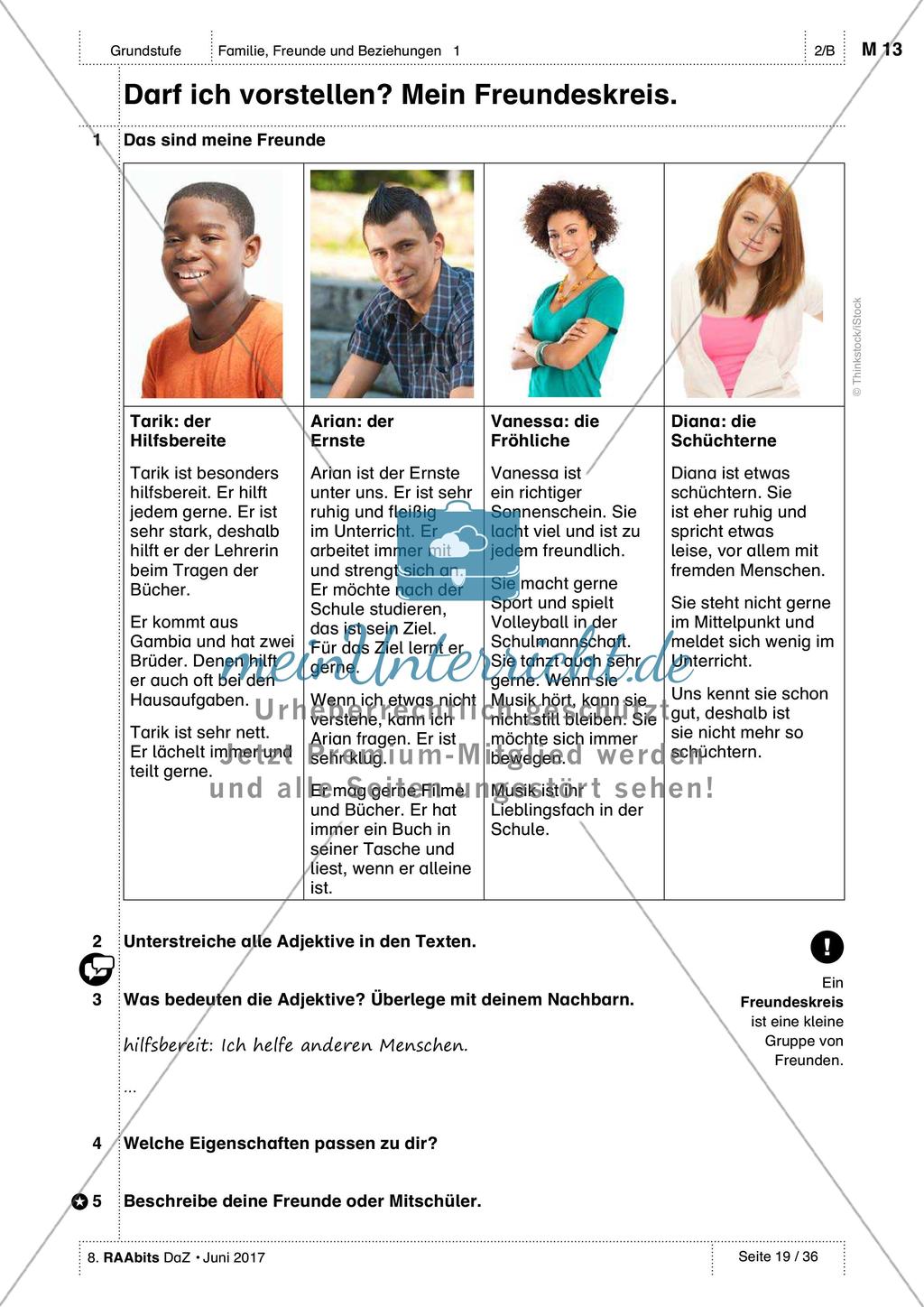 Familie, Freunde und Beziehungen - Übungen und Anwendungen Preview 7