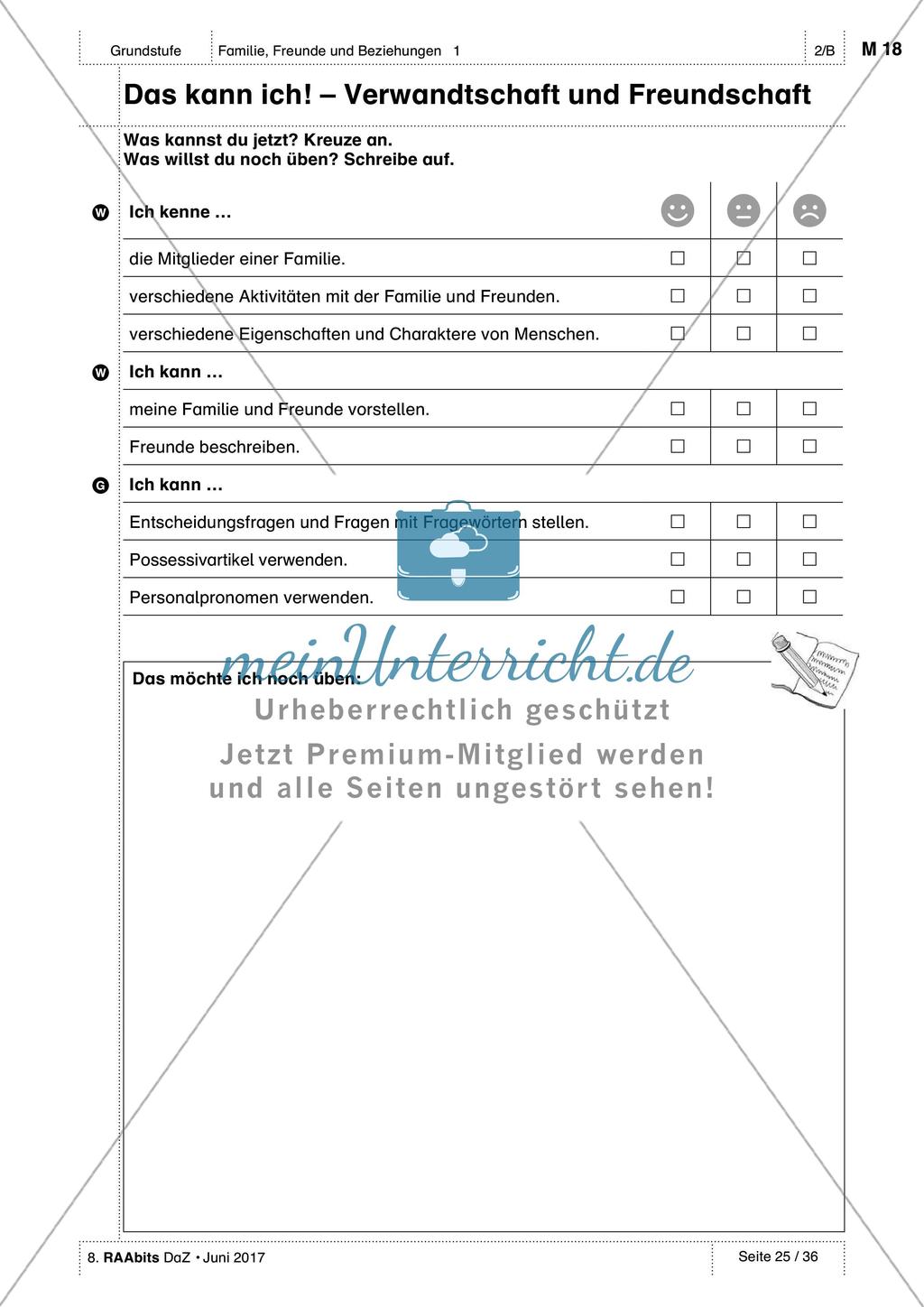 Familie, Freunde und Beziehungen - Test und Selbsteinschätzung Preview 3