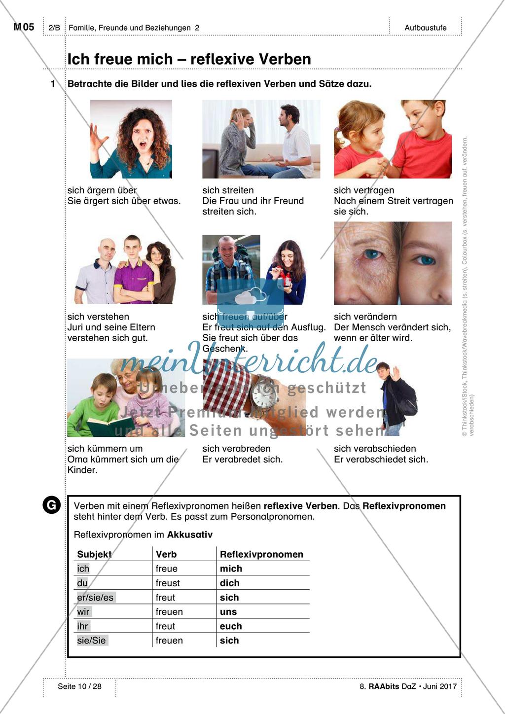 Beziehungen und Formen des Zusammenlebens: Übung und Anwendung des Wortschatzes Preview 1