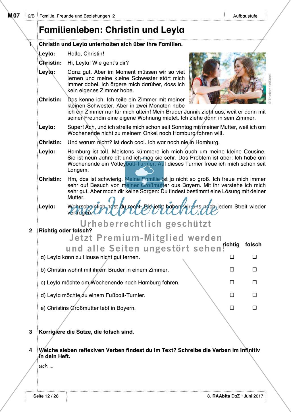 Beziehungen und Formen des Zusammenlebens: Übung und Anwendung des Wortschatzes Preview 3