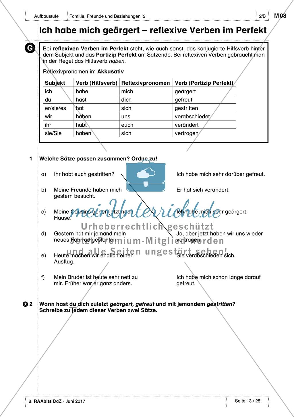 Beziehungen und Formen des Zusammenlebens: Übung und Anwendung des Wortschatzes Preview 4