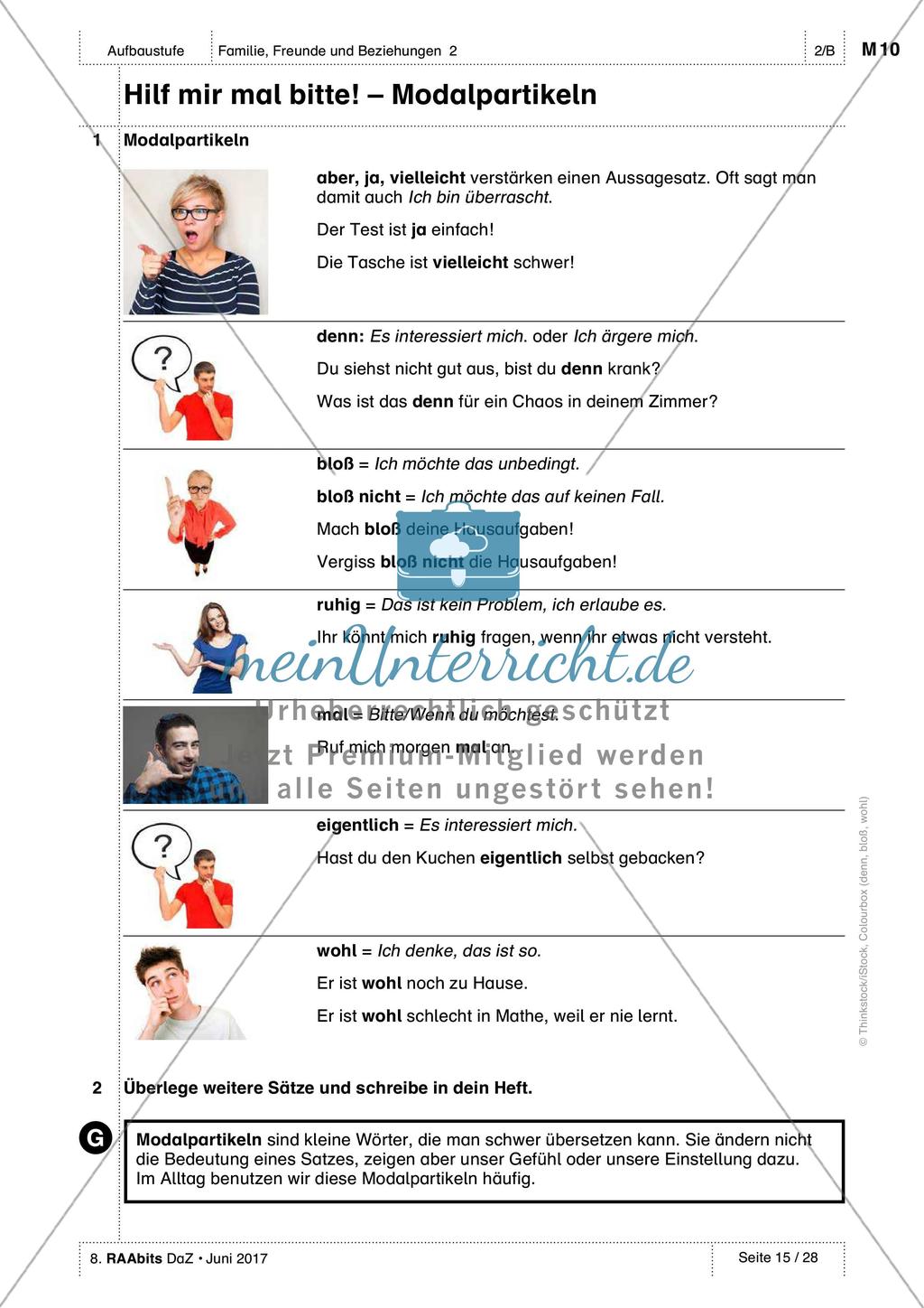 Beziehungen und Formen des Zusammenlebens: Übung und Anwendung des Wortschatzes Preview 6