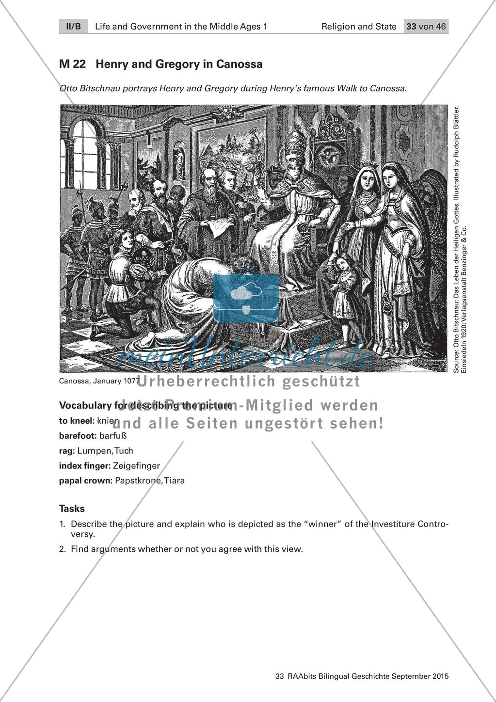 Christian World in the Middle Ages: Verhältnis von Kirche und Staat und Investiturstreit Preview 15