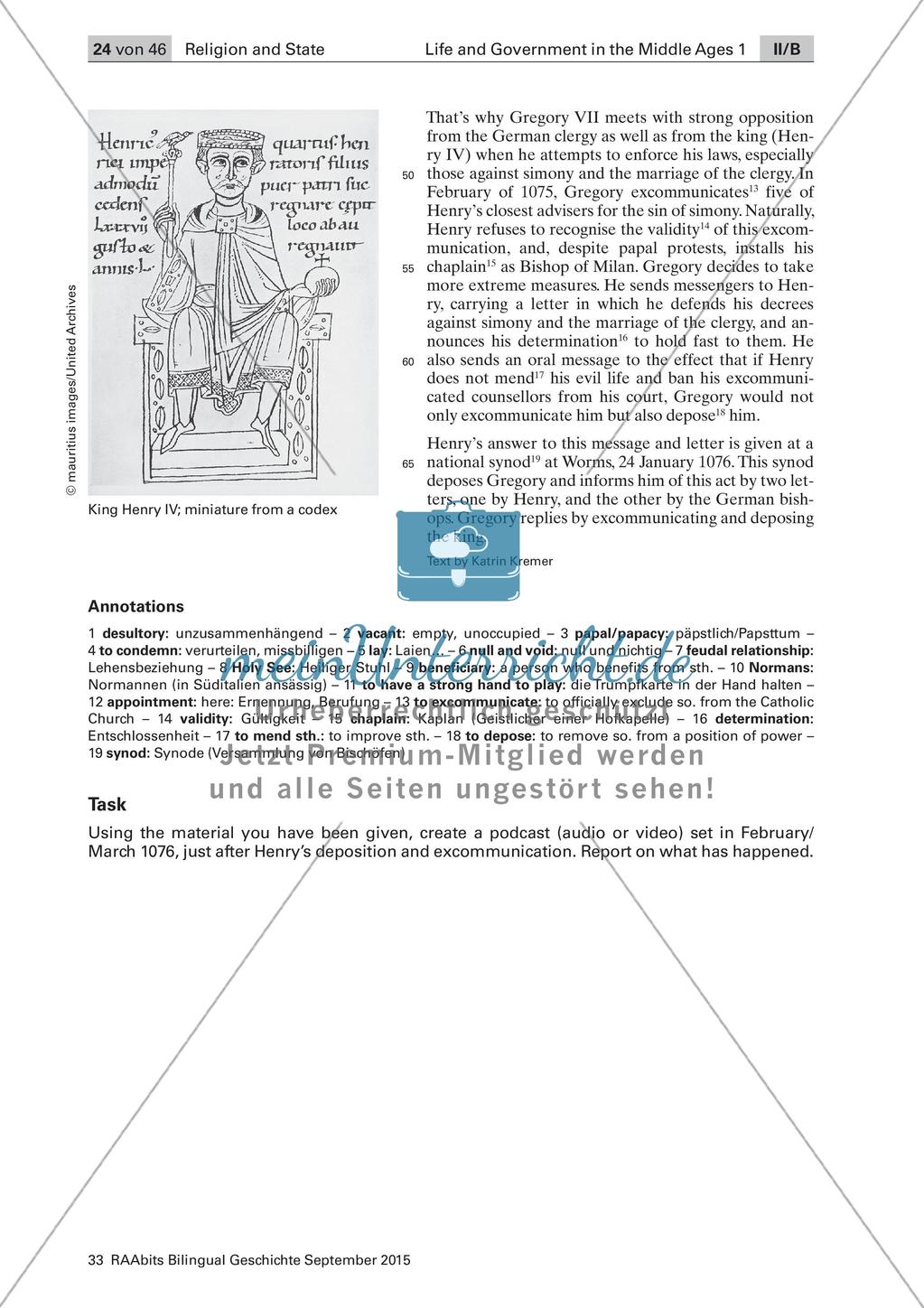 Christian World in the Middle Ages: Verhältnis von Kirche und Staat und Investiturstreit Preview 6