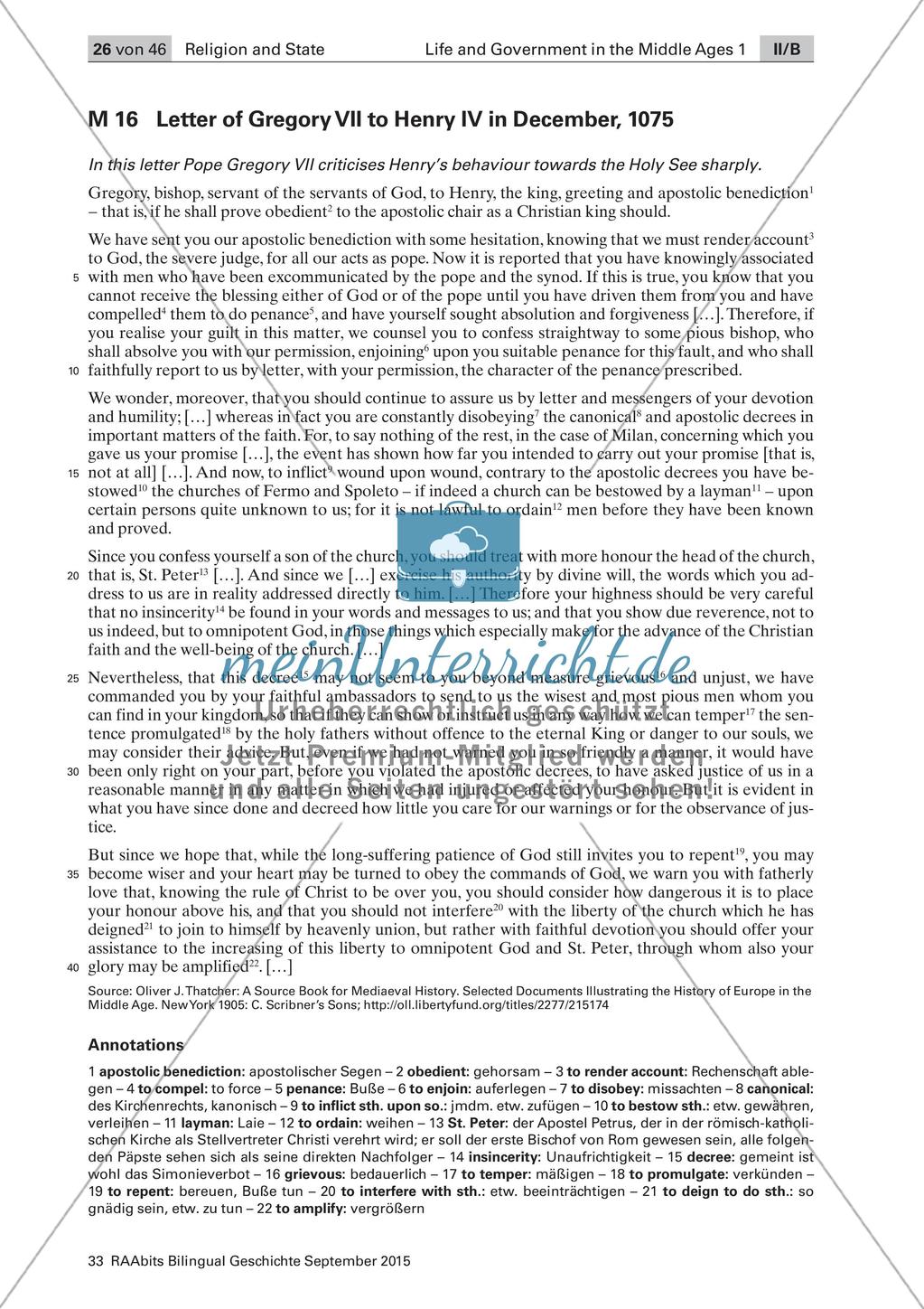 Christian World in the Middle Ages: Verhältnis von Kirche und Staat und Investiturstreit Preview 8