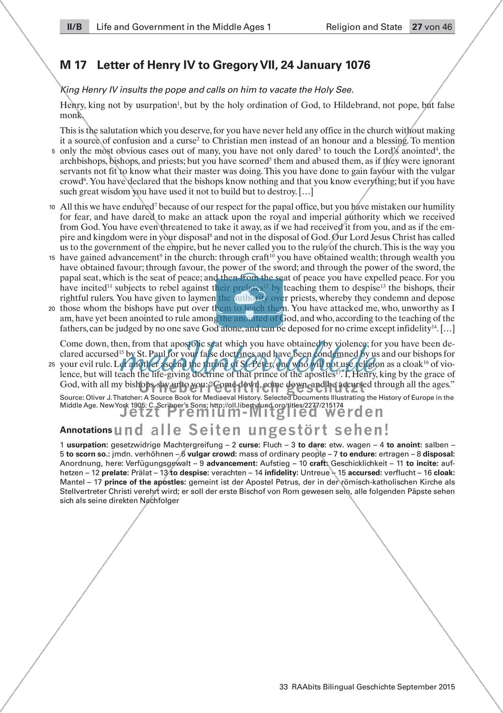 Christian World in the Middle Ages: Verhältnis von Kirche und Staat und Investiturstreit Preview 9