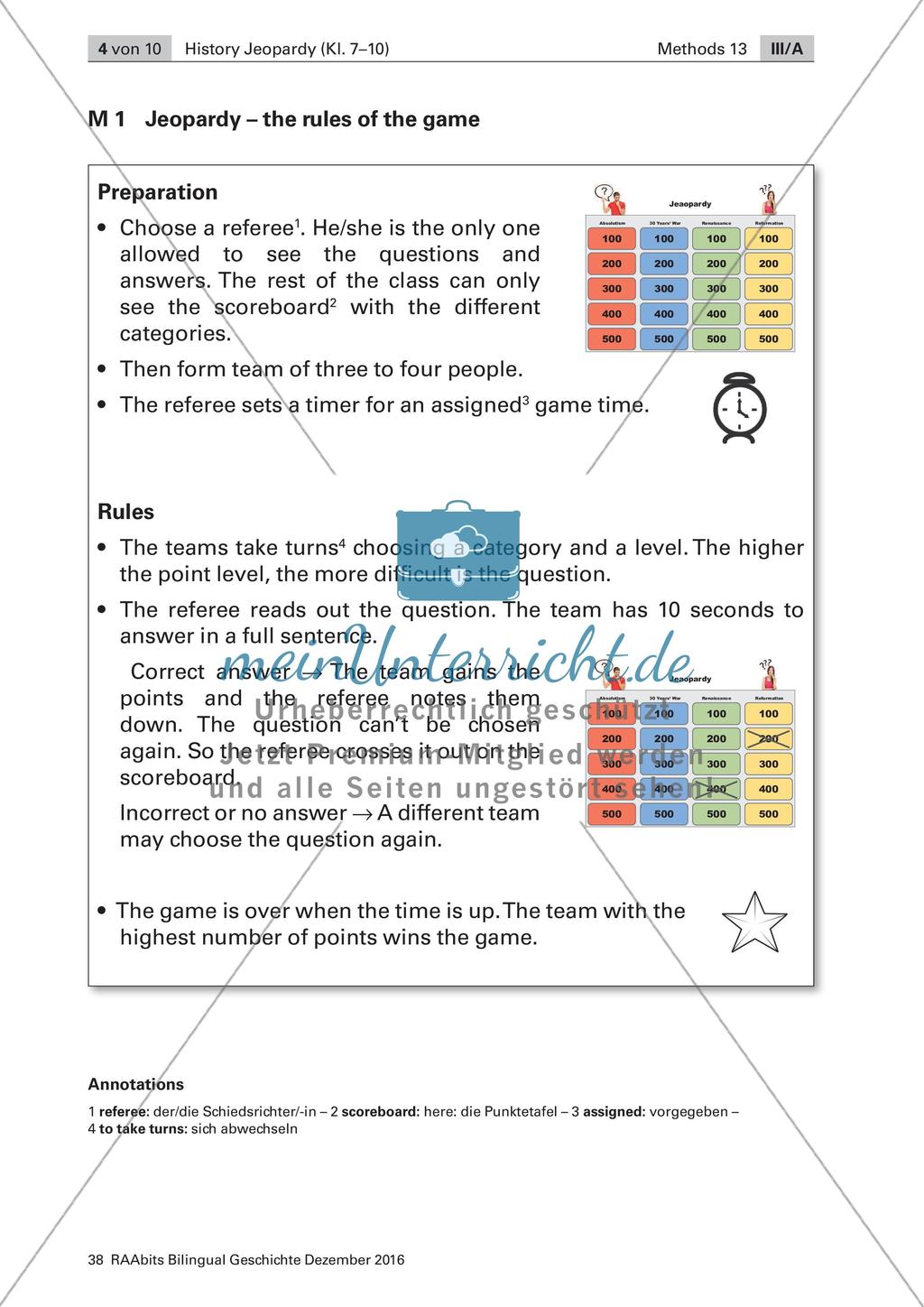 History Jeopardy: Wiederholung zentraler Themen in einem Quiz Preview 4