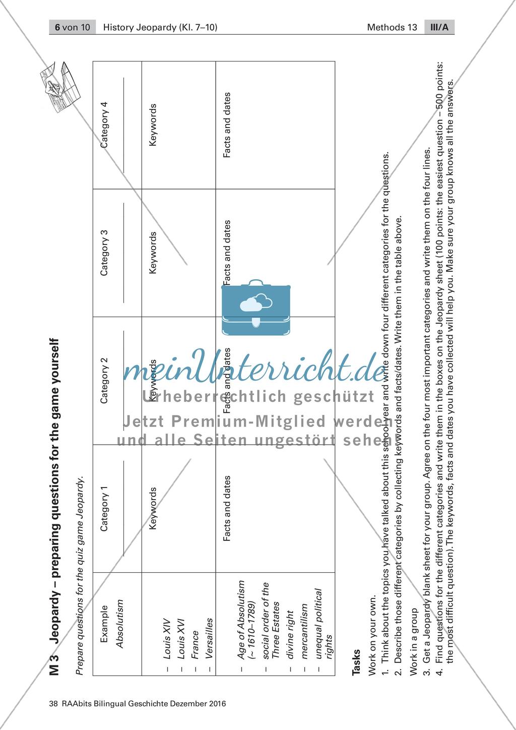 History Jeopardy: Wiederholung zentraler Themen in einem Quiz Preview 6