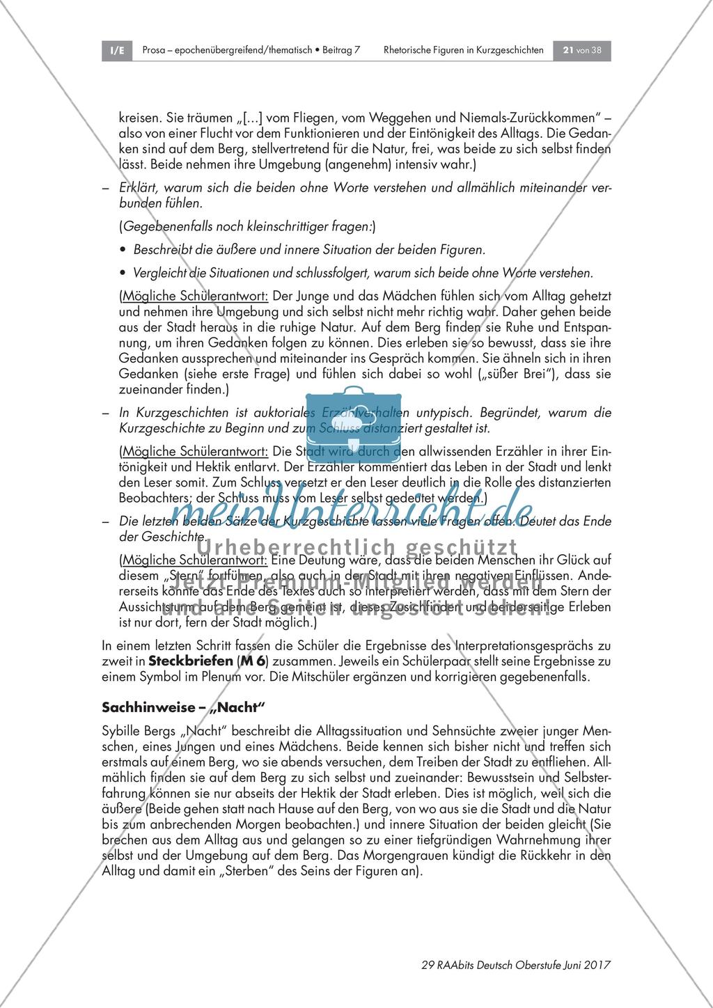 Rhetorische Figuren: Zwischen Stadt und Berg - Symbole in