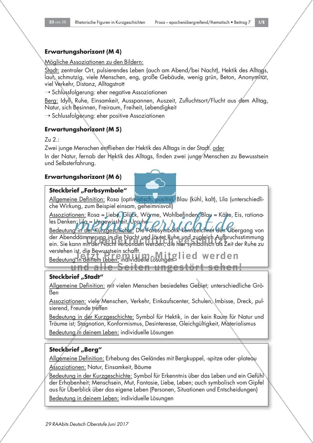 Rhetorische Figuren: Zwischen Stadt und Berg - Symbole in