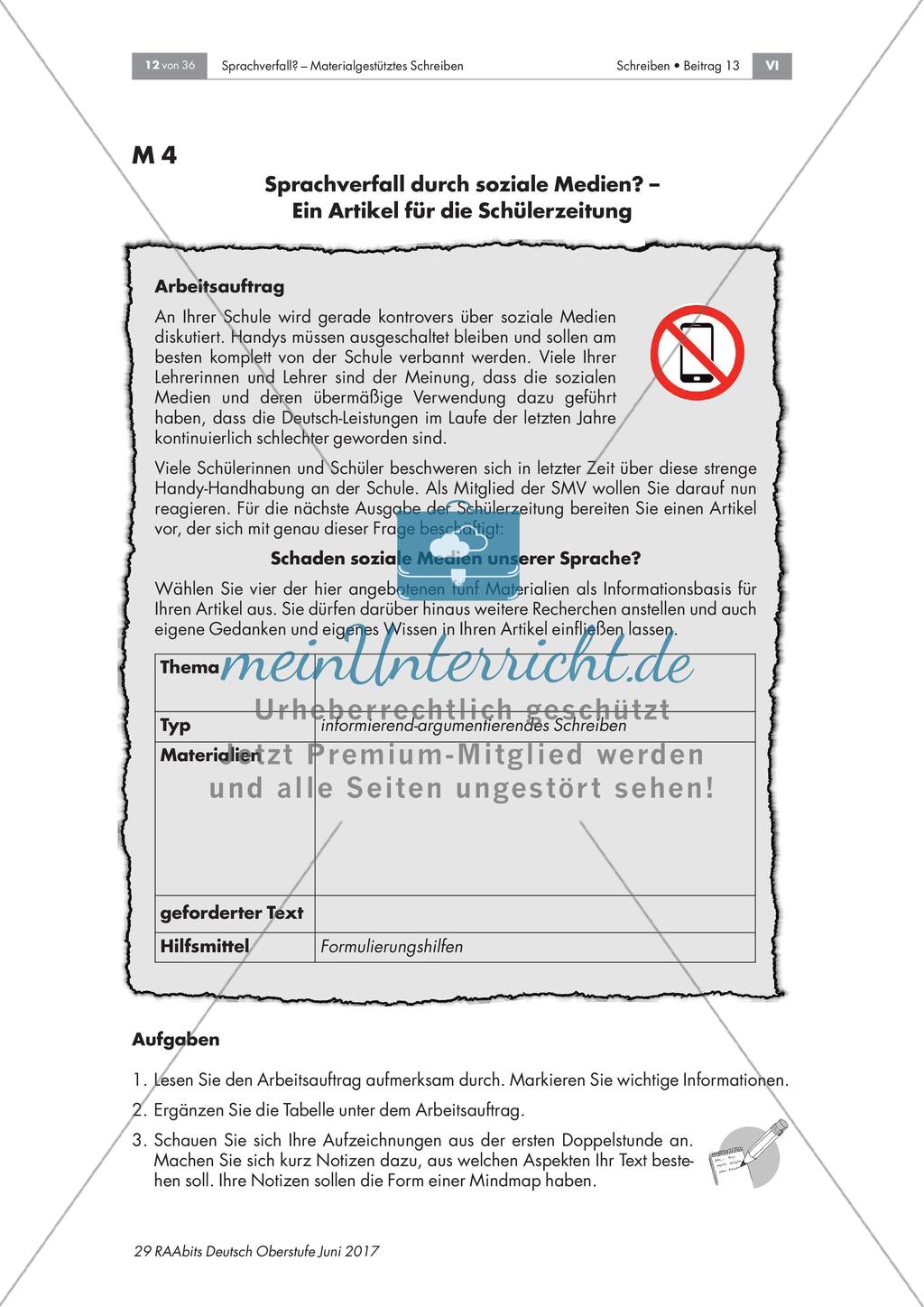 Materalgestütztes Schreiben: Erstellen eines Textes aus vielen Quellen Preview 1
