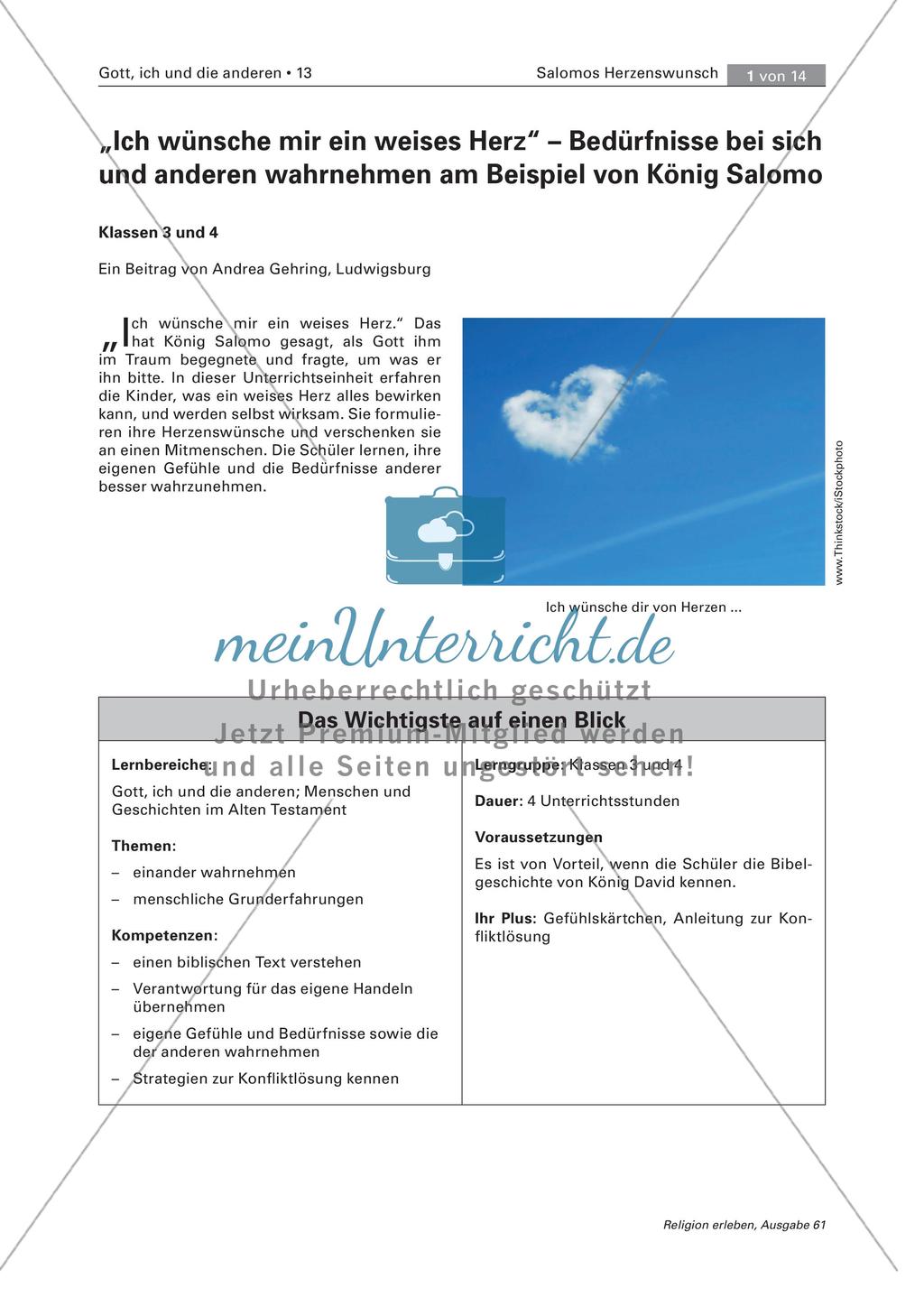 König Salomo: Wahrnehmung von Bedürfnissen Preview 1