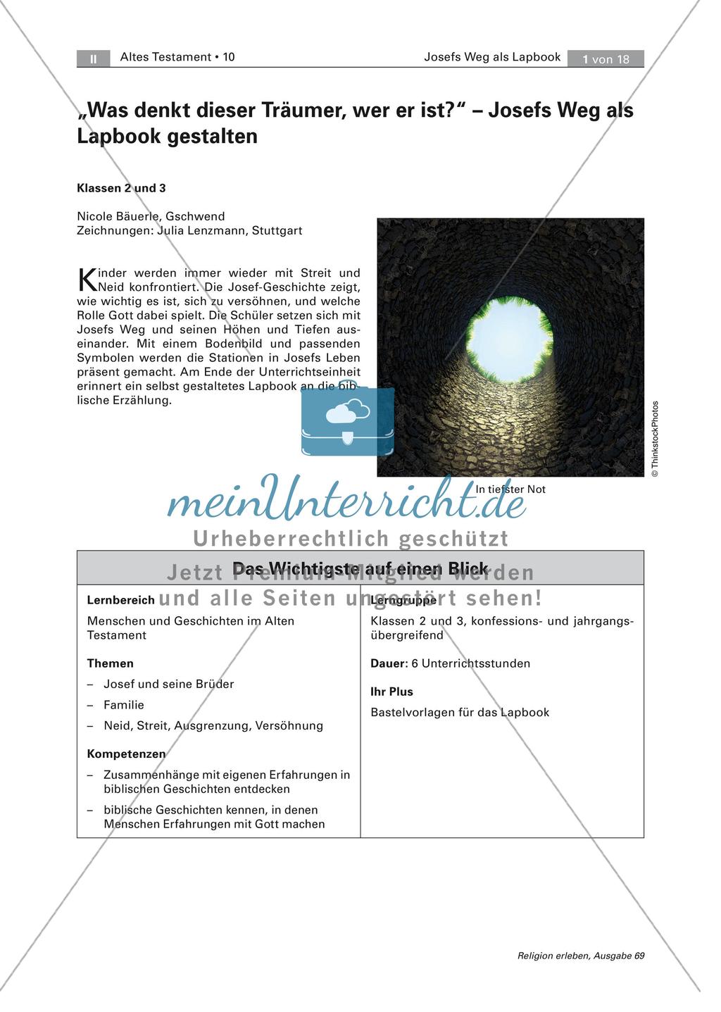 Gestalten eines Lapbooks: Josefs Weg Preview 1
