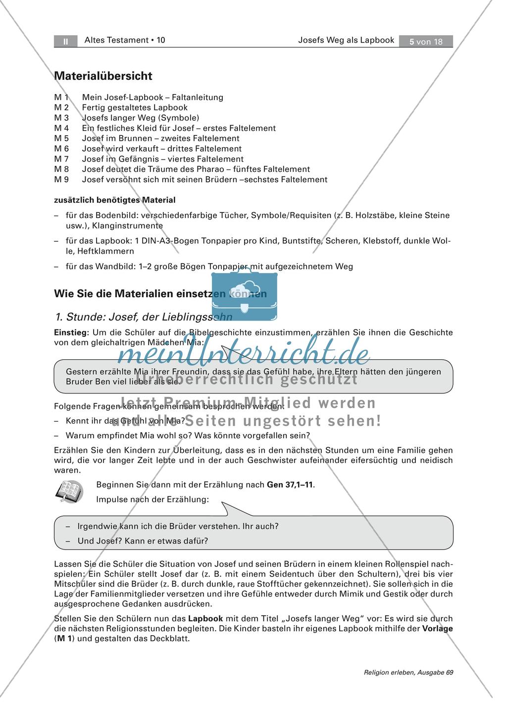 Gestalten eines Lapbooks: Josefs Weg Preview 5