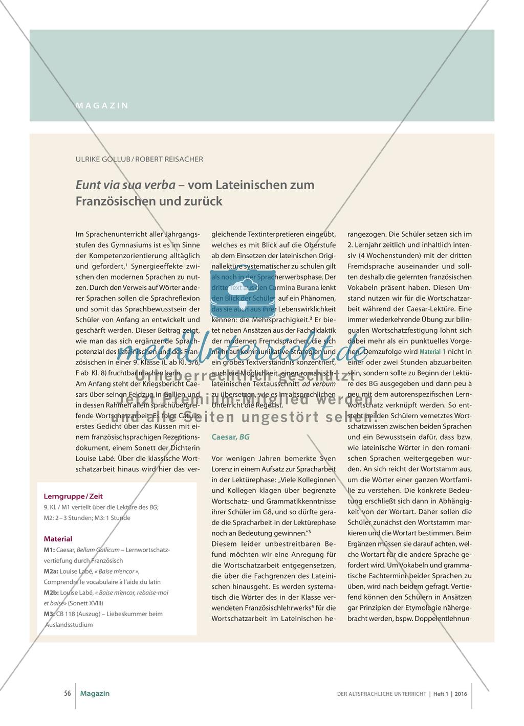 Eunt via sua verba – vom Lateinischen zum Französischen und zurück Preview 1