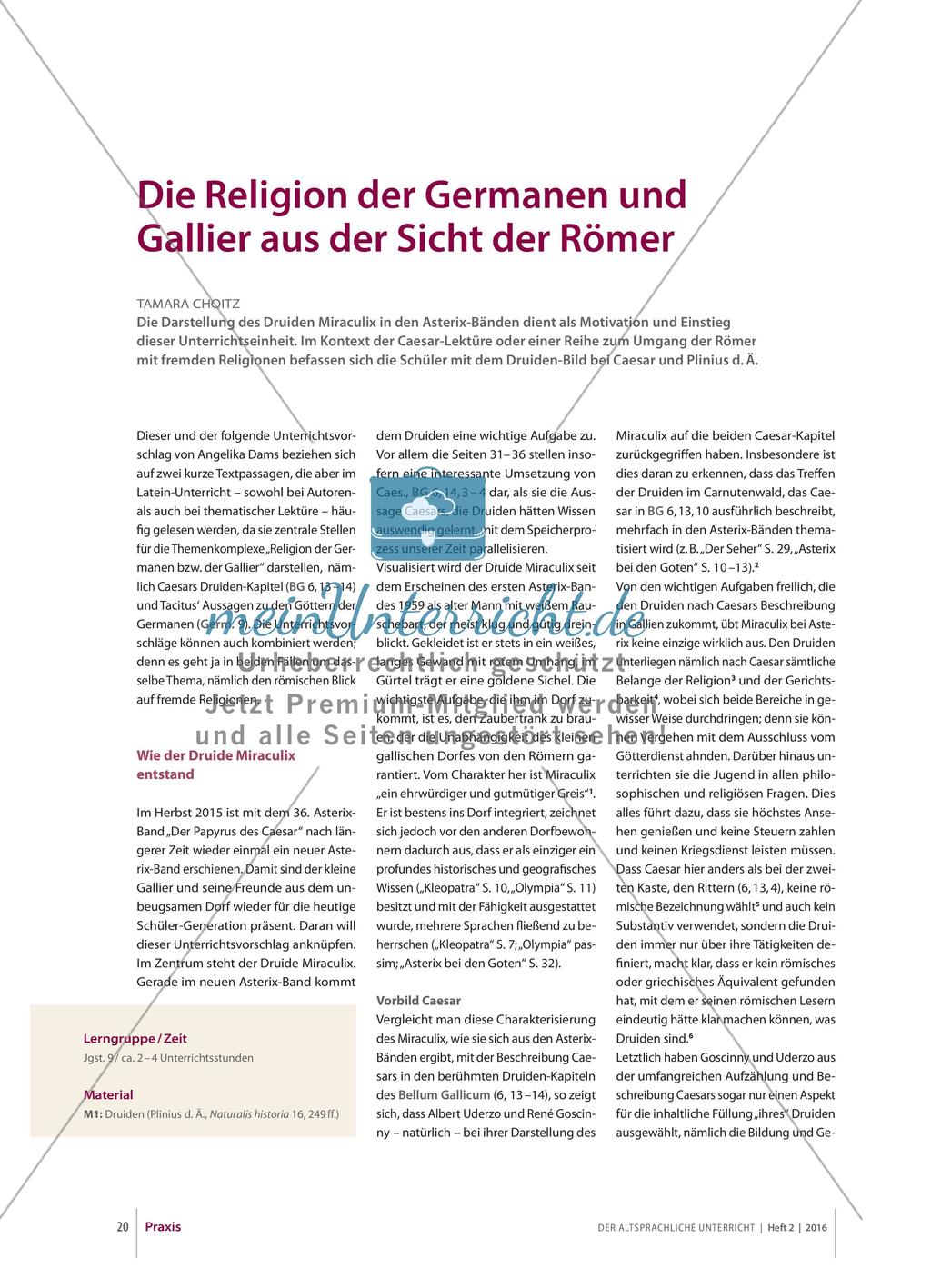 Die Religion der Germanen und Gallier aus der Sicht der Römer Preview 1