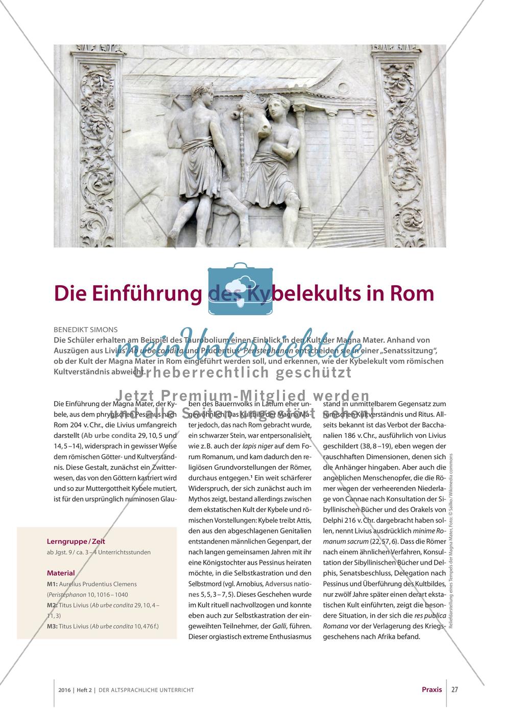 Die Einführung des Kybelekults in Rom Preview 1