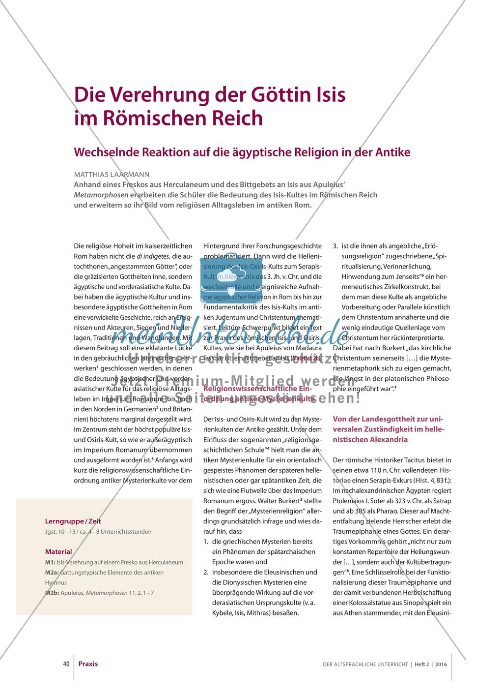 Die Verehrung der Göttin Isis im Römischen Reich Preview 1