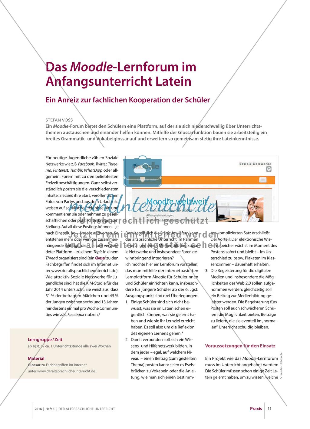 Das Moodle-Lernforum im Anfangsunterricht Latein Preview 1
