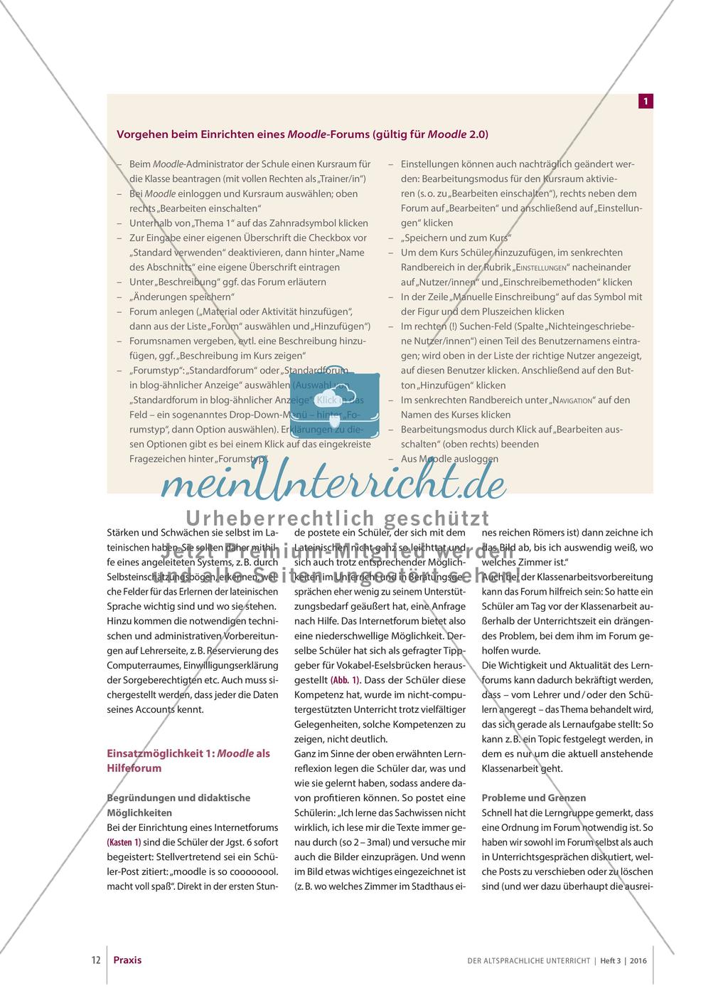 Das Moodle-Lernforum im Anfangsunterricht Latein Preview 2