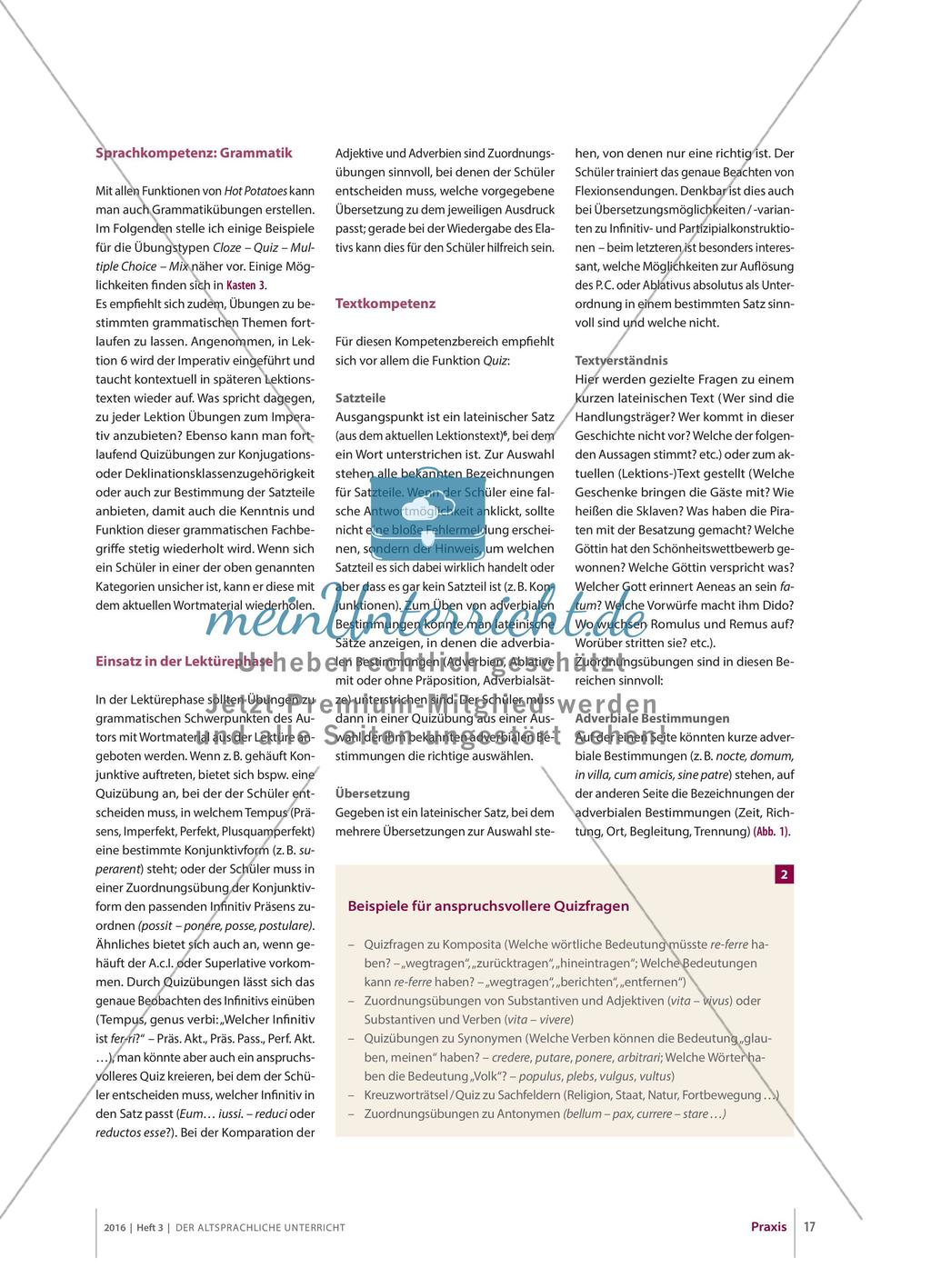 Unterrichtsbeispiele mit Hot Potatoes auf Moodle Preview 3