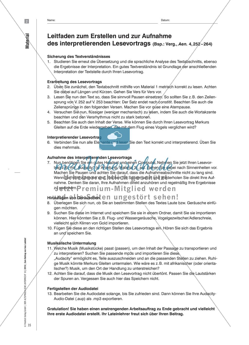 Interpretierender Lesevortrag in Latein: Anwendungsbeispiel des Programms Audacity Preview 4