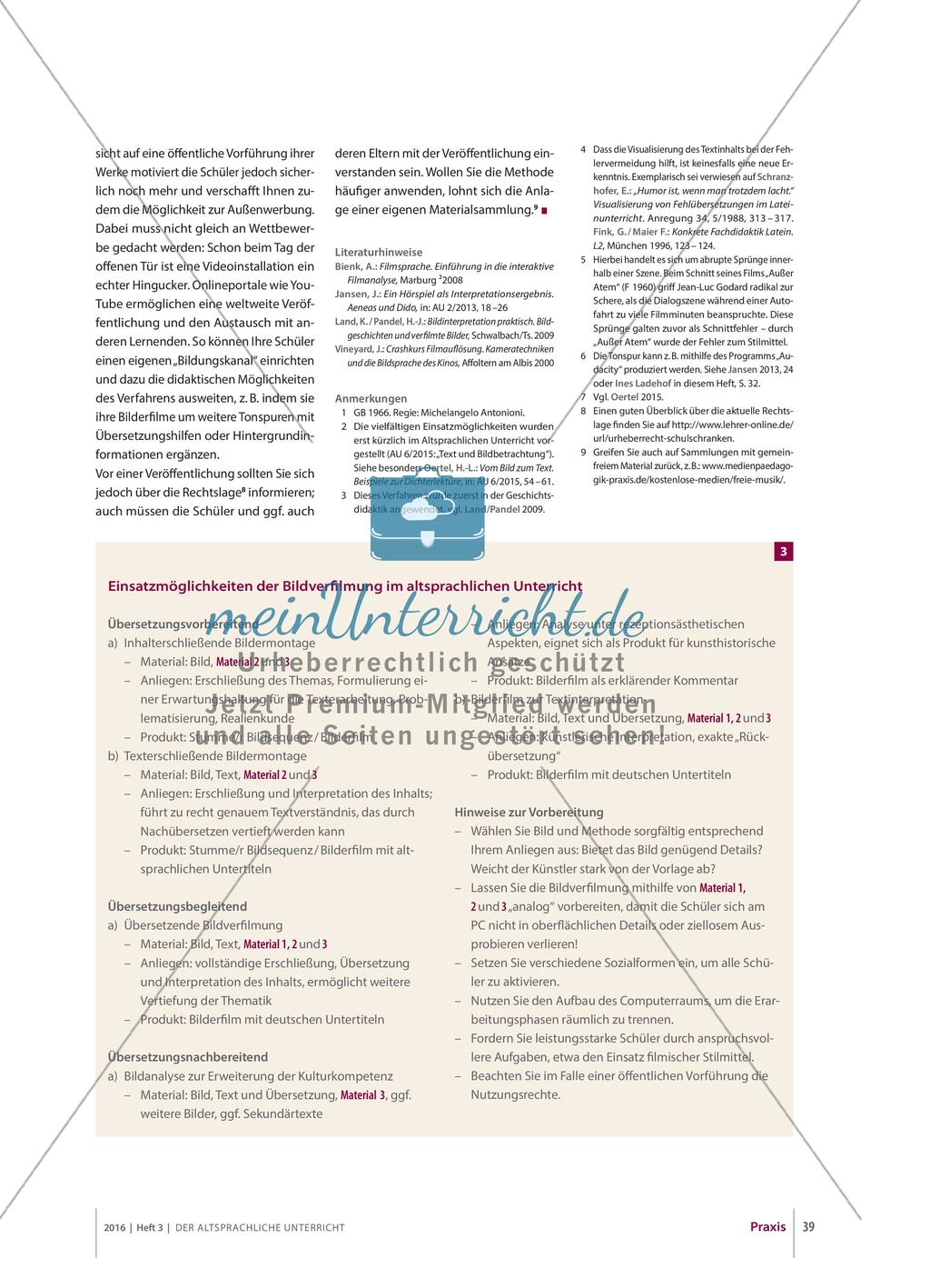 Bildverfilmung im altsprachlichen Unterricht Preview 4