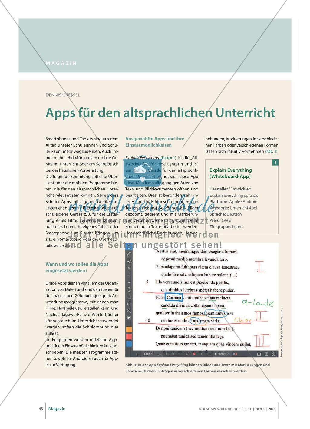 Apps für den altsprachlichen Unterricht Preview 1