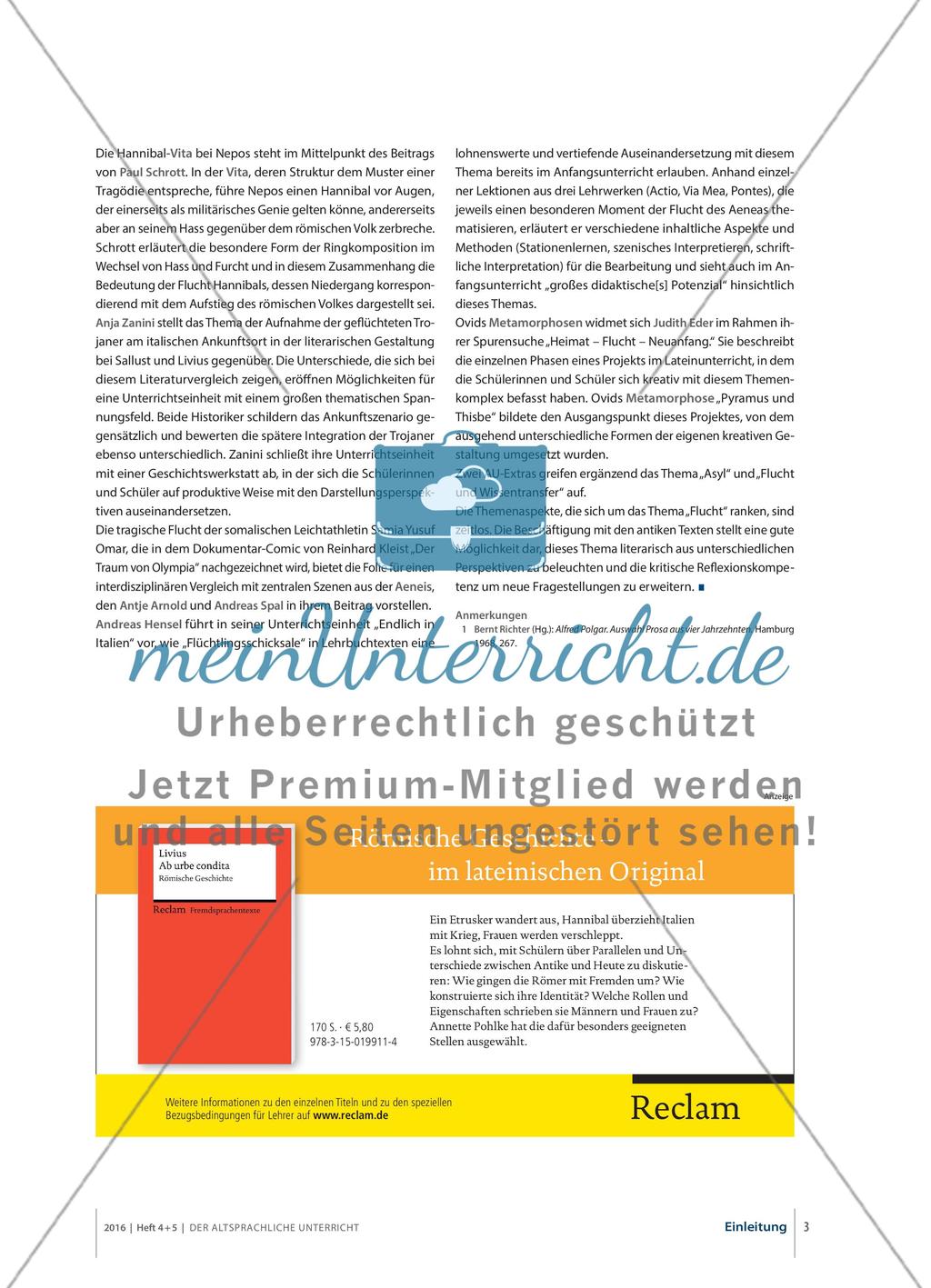 „Flucht“: ein aktuelles Thema im altsprachlichen Unterricht Preview 2