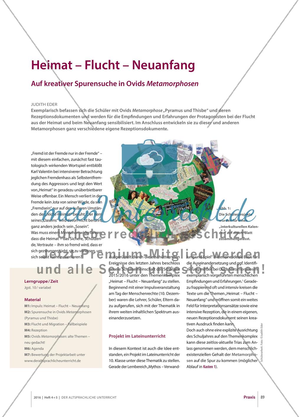 Heimat – Flucht – Neuanfang: Ovids Metamorphosen Preview 1