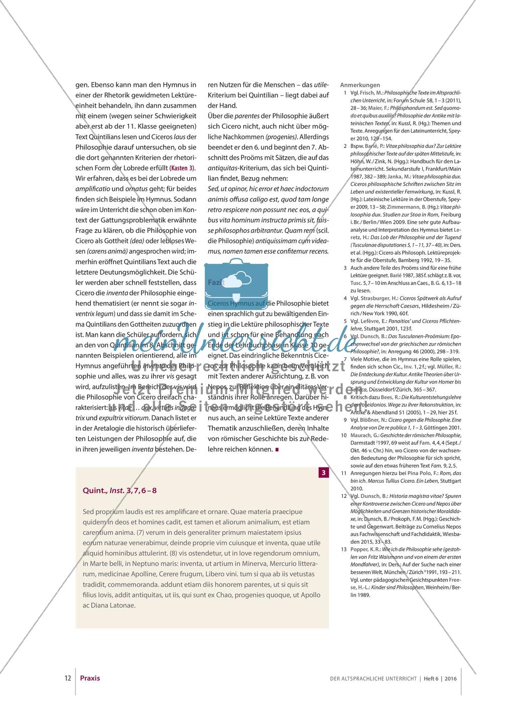 Ciceros Hymnus auf die Philosophie Preview 5