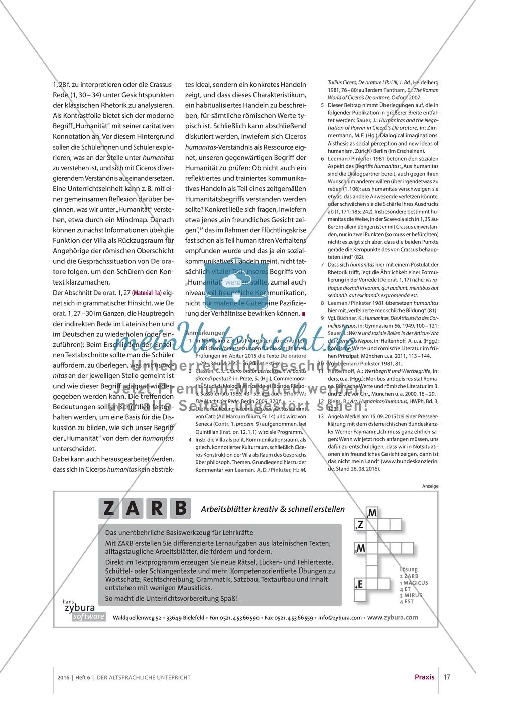 Humanitas und Rhetorik: Cicero, De oratore Preview 4