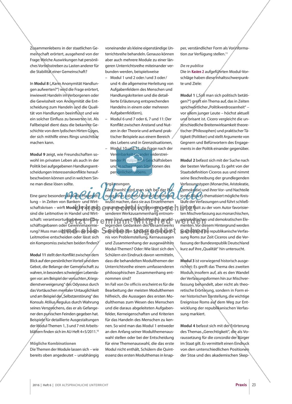 Vorschläge zur Lektüre von Ciceros De officiis und De re publica Preview 4
