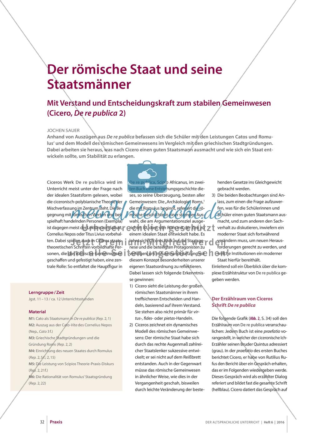 Der römische Staat und seine Staatsmänner: Cicero, De re publica Preview 1