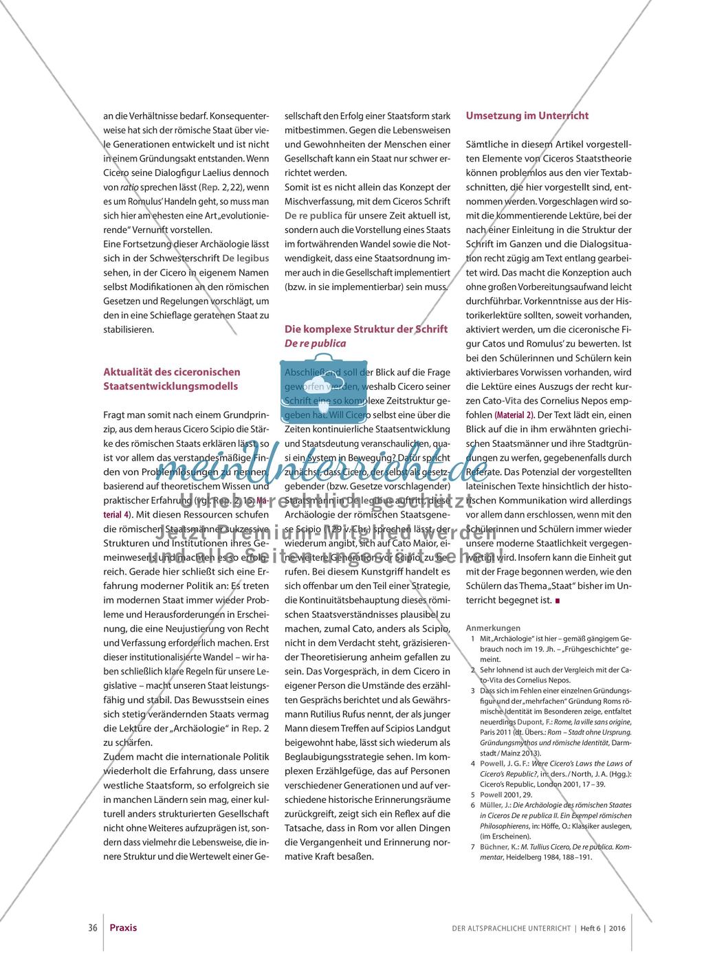 Der römische Staat und seine Staatsmänner: Cicero, De re publica Preview 5