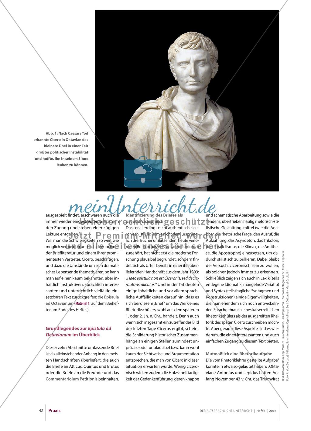 (K)Ein Brief Ciceros an Oktavian: Epistula ad Octavianum Preview 2