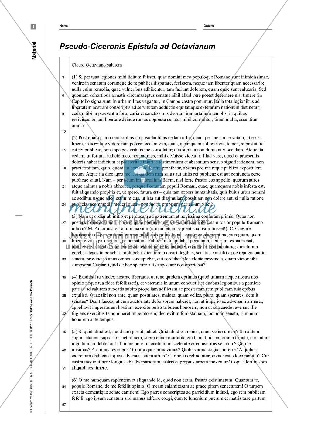 (K)Ein Brief Ciceros an Oktavian: Epistula ad Octavianum Preview 8