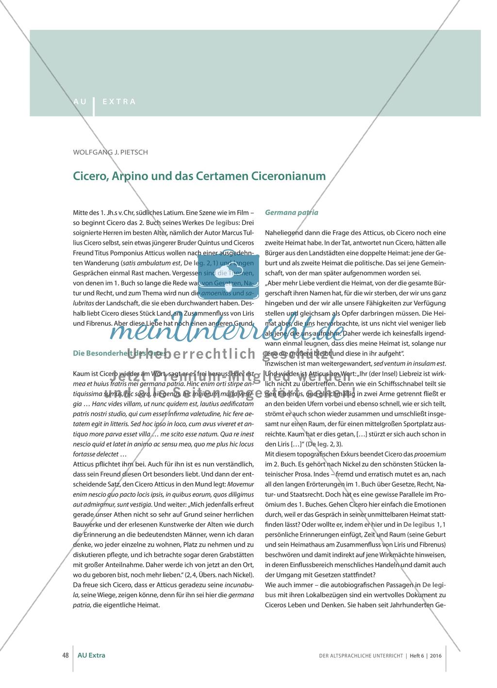 Cicero, Arpino und das Certamen Ciceronianum Preview 1