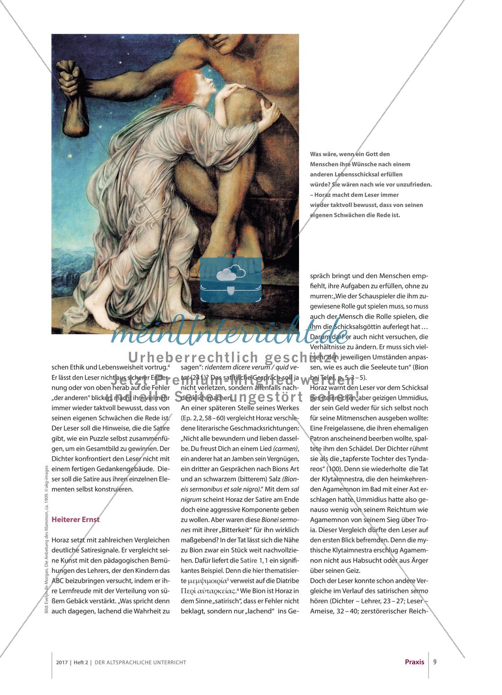Satirisches in der Satire 1, 1 des Horaz Preview 2