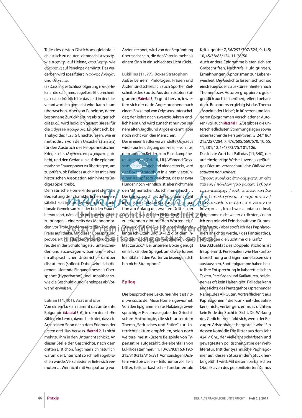 Satire: Humor mit Homer - Epigramme aus der Griechischen Anthologie Preview 5