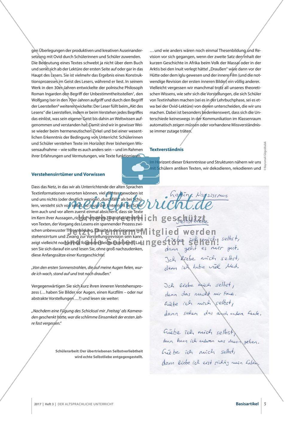 Ovid: Textverstehen, Interpretation, Rezeption – Assoziation und Inspiration Preview 4
