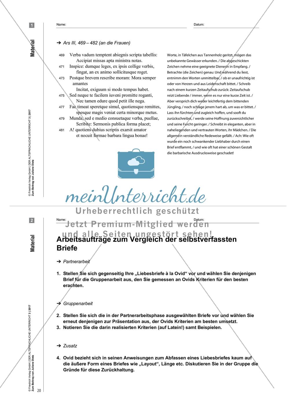 Ovid's Liebesbriefe: ein Vergleich ihrer inhaltlichen und formalen Kriterien Preview 7