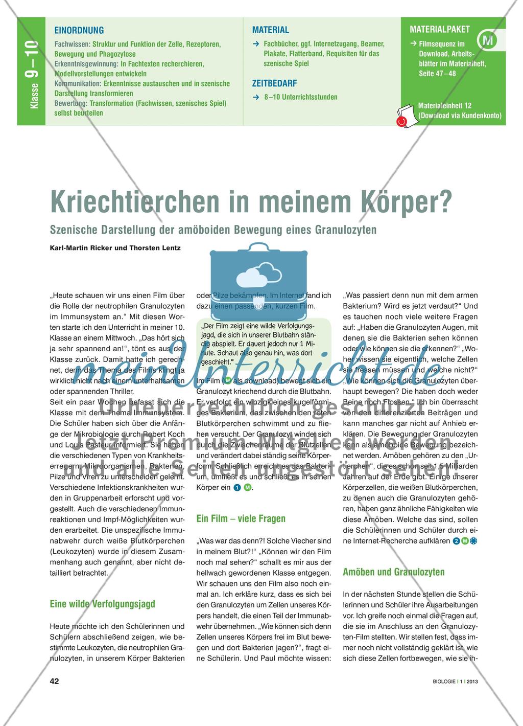 Kriechtierchen in meinem Körper? - Szenische Darstellung der amöboiden Bewegung eines Granulozyten Preview 1