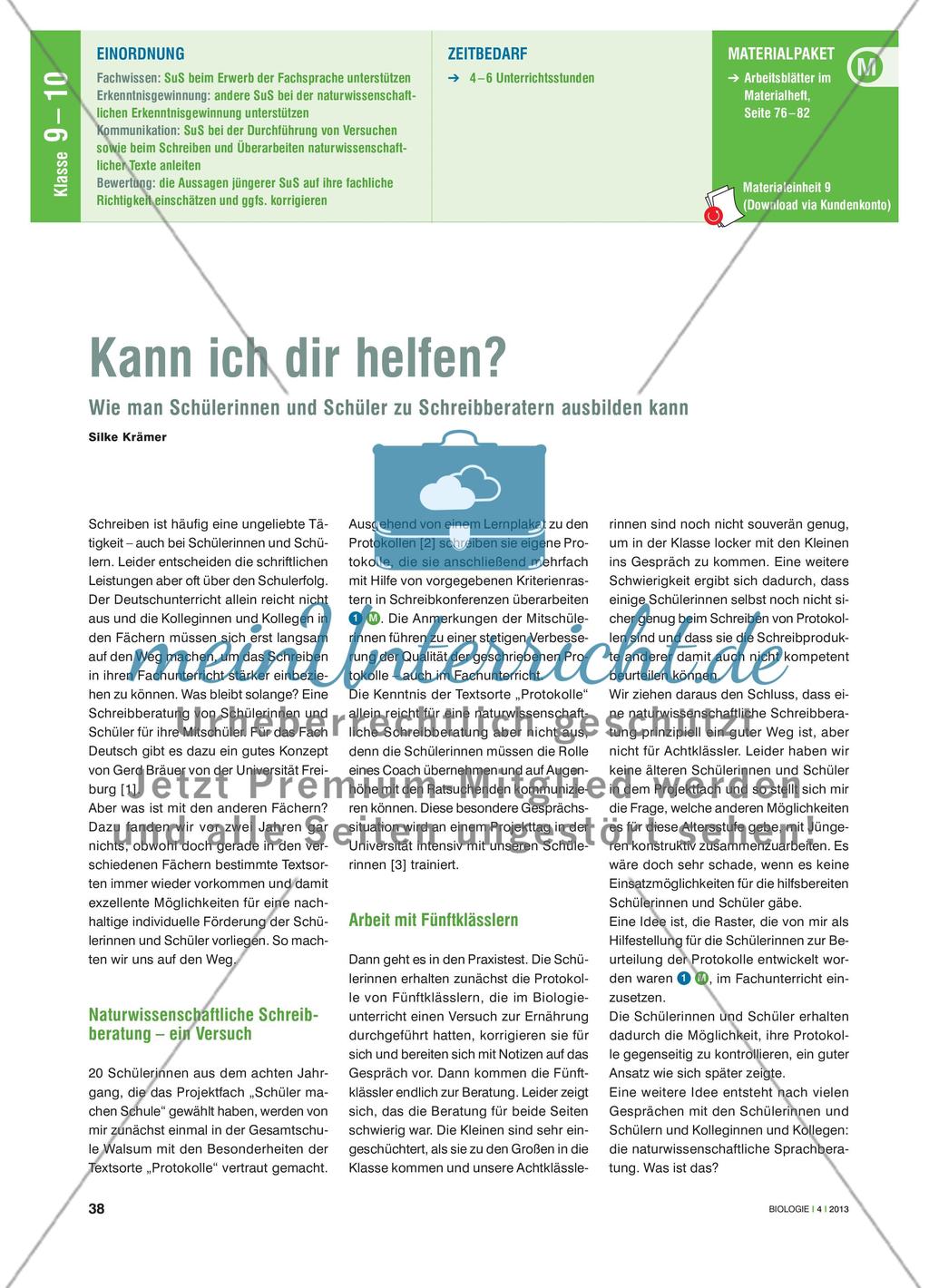 Kann ich dir helfen? - Wie man Schülerinnen und Schüler zu Schreibberatern ausbilden kann Preview 1