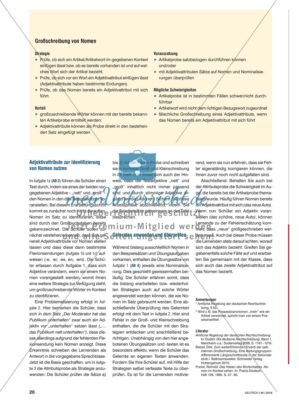 Die Großschreibung von Nomen und Nominalisierungen erkennen - Die Artikel- und Attributsprobe richtig anwenden Preview 3