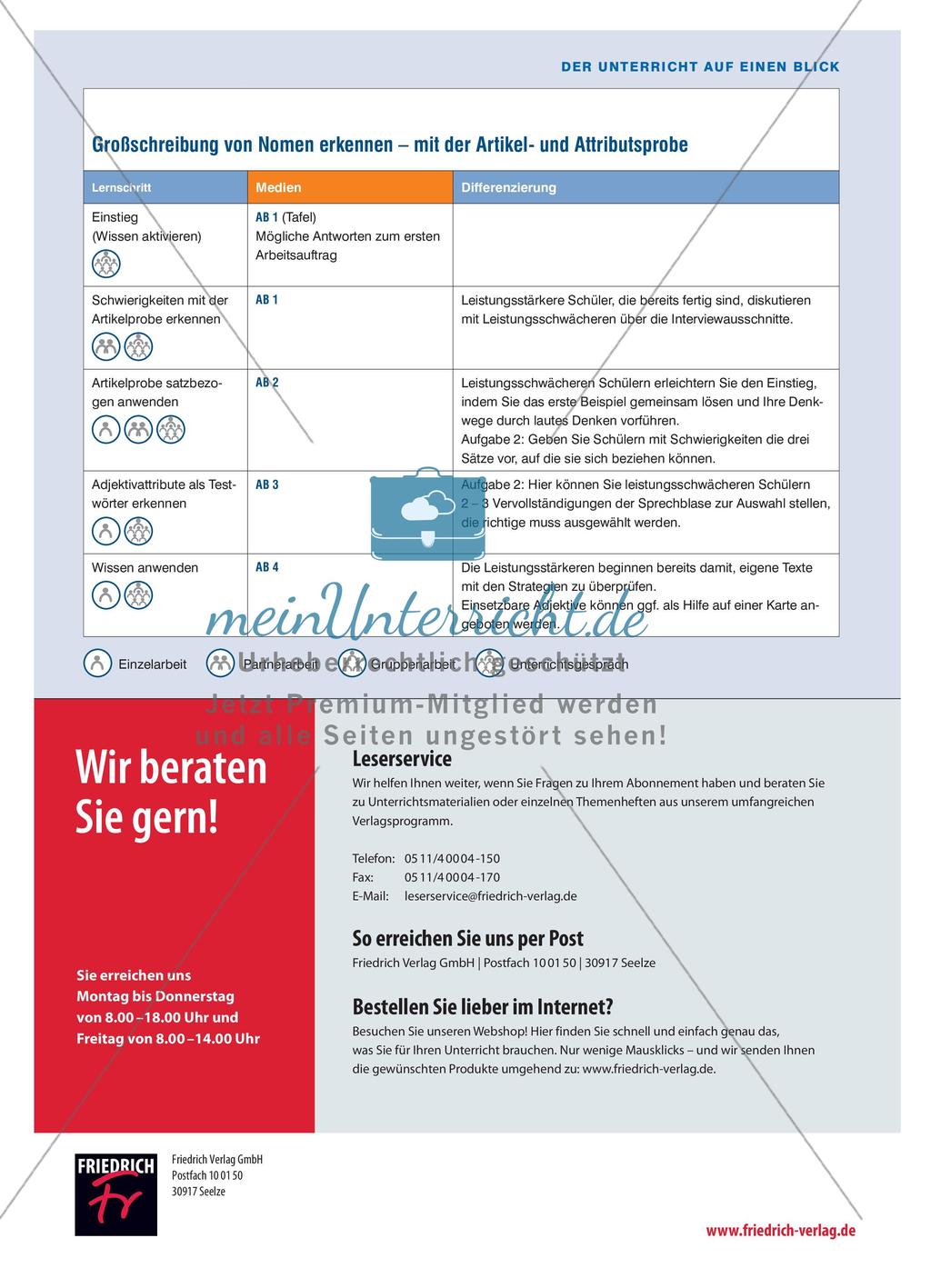 Die Großschreibung von Nomen und Nominalisierungen erkennen - Die Artikel- und Attributsprobe richtig anwenden Preview 4